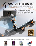 for iPad Holder Car Tablet Mount, Road Trip Essentials Toddler Kids Travel Gifts, Car Accessories for Women Interior Organizer Mens Truck 3in1 Tablet Holder for Car Camping Back Seat Headrest