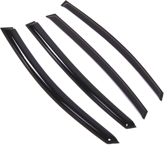 WD2-841 Dark Smoke 4 Pcs Set Window Visor (Outside Mount) Deflector Rain Guard Compatible with 2012-2016 Subaru Impreza Hatchback