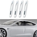 4PCS Car Door Edge Guards,Anti-Scratch Car Door Protector Trim Strip with Self Adhesive for Car Decor,Universal Exterior Car Accessories Door Guards for Cars Trucks SUVs (White)