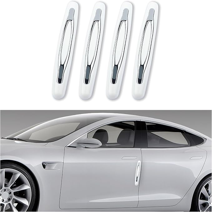 4PCS Car Door Edge Guards,Anti-Scratch Car Door Protector Trim Strip with Self Adhesive for Car Decor,Universal Exterior Car Accessories Door Guards for Cars Trucks SUVs (White)