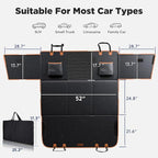 Dog Car Seat Cover for Back Seat, Upgraded PU Leather Back Seat Extender with Hard Bottom Holds 400LBS, Waterproof Anti-Scratch, Large Space Back Seat Cover for Car, SUV, Small Truck