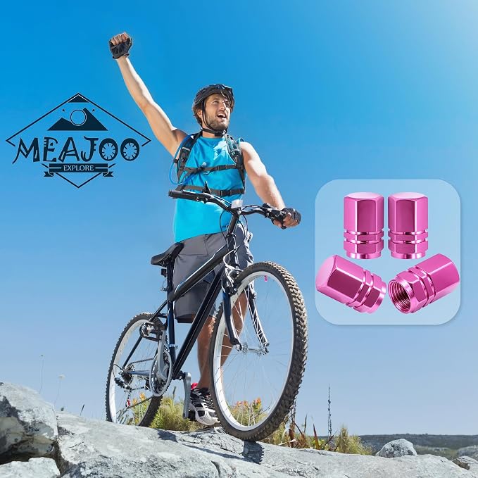 8PCS Tire Valve Stem Caps, with Rubber O-Ring, Corrosion Resistant Leak-Proof, Aluminum Alloy Universal Wheel Valve Covers for Cars, SUV, Trucks, Bikes, Motorcycles, Bicycles(Pink)