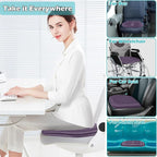 Car Seat Cushion, Comfort Memory Foam Driver Seat Cushion Improve Driving View, Sciatica and Lower Back Pain Relief, Seat Cushions for Car Seat Driver, Home Office Chair, Wheelchair - Gray