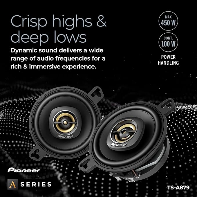 A-Series Plus TS-A879 3.5” 2-Way Speakers (Pair) – 100W RMS, 450W Max, Balanced Sound + Smooth Treble, Great Stock Replacement, Easy Installation