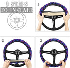 Neon Magic Mushroom Skull Steering Wheel Covers Anti-Slip Elasticity Car Accessories Steering Wheel Protector Universal 15 Inch for Cars SUV Vehicle Truck