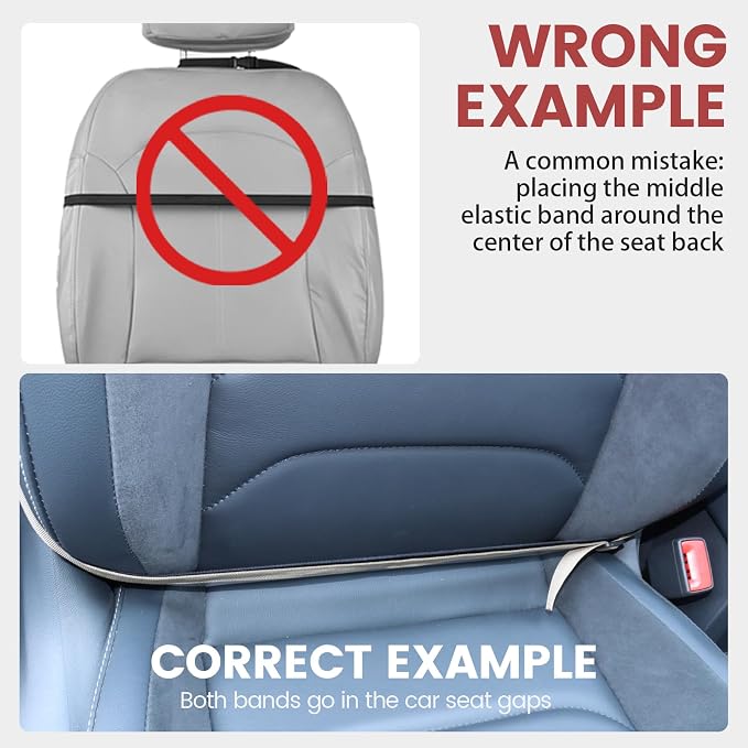 Car Seat Protector Large Kick Mat 2 Pack Durable Water Resistant Auto Seat Back Covers with 2 Mesh Pockets Protection Against Dust Mud Scratches (Beige-A, 2-Pack)