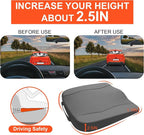 Car Seat Cushion, Comfort Memory Foam Car Cushions for Driving - Sciatica & Lower Back Pain Relief, Driver Seat Pillow for Auto, Office Chair, Wheelchair - Classic Grey