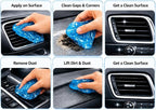Reusable Car Cleaning Gel 3 Pack (Blue) – Universal Interior Dust Cleaner Putty for Car Air Vents, Dashboard, Cup Holders, Keyboard & Electronics, Car Detailing Slime(160g Each)