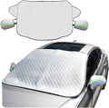 Car Windshield Snow Cover with Side Mirror Cover, 4 Layers Winter Frost Protection for Any Weather, Windscreen Covers with Magnetic Edges, Front Window Automotive Covers for Car SUV Trucks