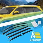 Extra Durable Window Deflectors Tape-On Window Visors Rain Guards Fit for Toyota Highlander 2014-2019, Sun Visors, Wind Vent for Shades, Exterior Car Accessories - 6pcs. AG0226