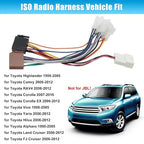 16Pin ISO Stereo Radio Wire Adapter for Toyota No JBL | Car Radio Wiring Harness SWC Connector Compatible with Toyota Camry RAV4 Corolla Yaris Land Cruiser Factory Stereo Plugs
