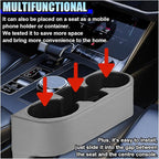 ZIMISI Car Cup Holder, Leather Front Console Gap Filler Organizer (Grey) | Car Seat Gap Filler Storage Box, Multifunctional Car Cup Drink Holder, Coin Bucket, Cell Mobile Phone Holder