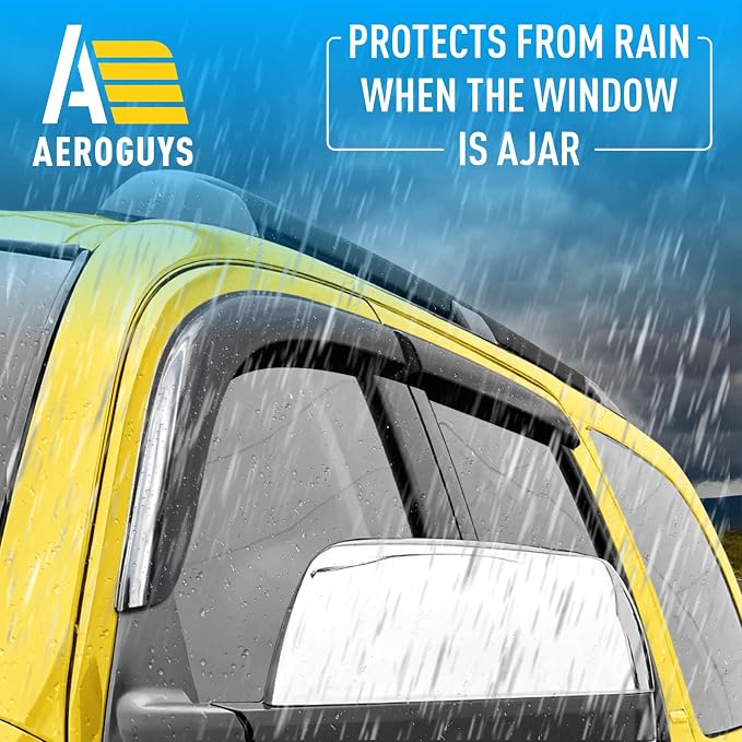 Extra Durable Window Deflectors Tape-On Window Visors Rain Guards Fit for Toyota Sequoia 2008-2022, Sun Visors, Wind Vent for Shades, Exterior Car Accessories - 4pcs. AG0693