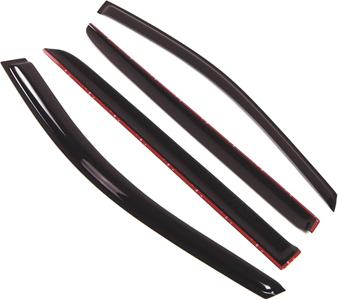 Outside Mount Window Vent Visors Rain Guards Compatible with Honda Odyssey 2005-2010 | Side Window Wind Deflectors Rain Shields | Black Tinted, 4 Pcs Set, BGWV-238