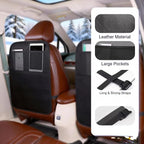 2 Pack Leather Car Seat Protector - Thick Back Seat Cover for Kids, Kick Mats with Storage Pockets, Protects from Scratches, Spills & Shoes (Easy Clean) (2 Pack 23x17in)