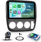 4G+128G Android Car Stereo for Honda CRV 1997-2001 with Wireless CarPlay Android Auto, 9 Inch Touchscreen Car Radio Mirror Link GPS Navigation WiFi Bluetooth FM RDS EQ SWC Backup Camera