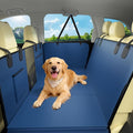Hard Bottom Dog Car Seat Cover for Back Seat, 52"x65" Waterproof PU Leather Hammock with Side Flaps, Non-Slip Heavy Duty Protector for SUVs & Mid-Size Trucks, Supports Up to 450 lbs – Blue