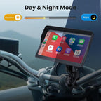 5 Inch Motorcycle Carplay GPS Navigation System with Apple Carplay and Android Auto Portable Screen with Dual Bluetooth, Navigation, Siri, Google Assistant（Not Inchluded TPMS）