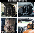 Car Headrest Organizer Rigid MOLLE Panel, Tactical Gear Seat Back Organizer, EDC Pouch Tool Gadget Holder, Backpack Insert Panel for Truck Equipment Mount Plate Modular Storage Shelf (Headrest Panel)