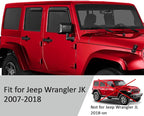 Voron Glass in-Channel Extra Durable Rain Guards for Jeep Wrangler JK 2007-2018, Window Deflectors, Vent Window Visors, 4 Pieces - 220246