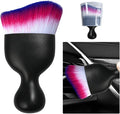 Car Detailing Brush, Curved Soft Bristles Auto Removal Dust Collectors, Universal Vehicle Dashboard, Air Conditioner Vents etc Interior Cleaning Tool Accessory (White/Red/Blue)
