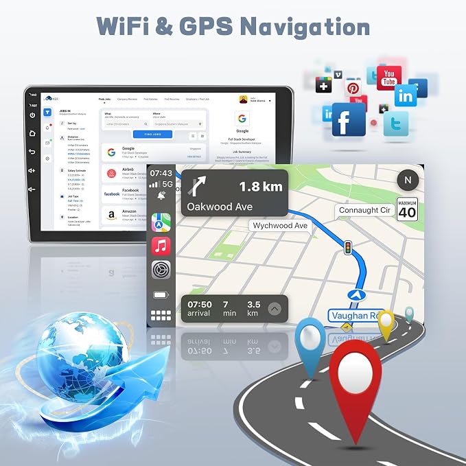 【Qualcomn Chipset】 8 Core 4+64GB Android 15 Car Stereo for Honda Odyssey 2005-2010, 10 Inch Touch Screen Carplay Android Auto Radio DSP Hi-Res Picture in Picture+AHD Backup Camera Voice Assistant