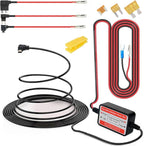 Dash Cam Hardwire Kit Mini USB,10ft 12V-24V to 5V Low Voltage Protection ACN/ACS/ACU Add a Circuit Fuse Holders (Right Angle Mini USB+Fuse kit)