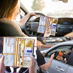 Leather Car Registration and Insurance Card Holder, Car Document Holder for Cards License with Magnetic Shut(Orange)