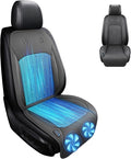 Cooling Car Seat Cover with 2 Turbo Fans – 12V-24V Ventilated Car Seat Cushion, Breathable Car Seat Cooling Pad for Sweaty Back, Universal Fit Cooling Seat Covers for Cars SUV Truck Grey