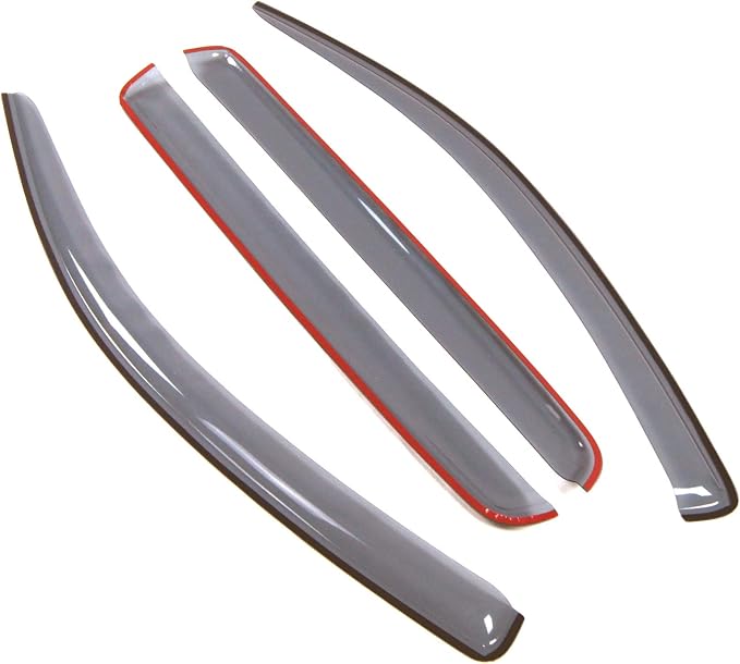 Car Window Rain Guard | Outside Mount Visors Auto Side Window Deflectors | Windows Visor Rain Shields Compatible with 2007-2016 Toyota Tundra CrewMax/Crew Cab | 4 Pcs Set, LGWV2-460, Light Tinted