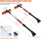 47.2" Extendable Snow Brush and Wider Ice Scraper (4.73" Width) with 360° Pivoting Brush Head, Snow Removal Tool Car Brush with Comfortable Foam Grip for Car Windshield, Trucks, SUVs