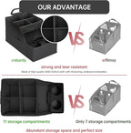 Car Seat Organizer- Backseat Car Organizer with 12 Storages Compartments and 2 Cup Holders, Organizers and Storage, Front Seat for Travel Kids,Black