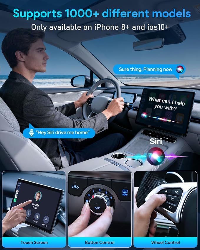 Wireless CarPlay Adapter—Ultra Mini(60% Reduced Size),2026 2-in-1 Android Auto Adapter, 3X Automatic Connection Navigation, Plug and Play, Compatible with iOS 10+, Android 11+