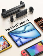 Car Headrest Tablet Holder - [Foldable Clip] [Lockable] Tablet Mount for Car Backseat, Car Accessories for Kids, for iPad Pro, Air, Mini, Galaxy Tab, Fire HD, 5.4-13" Tablets