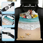 Beaches and Starfish Car Trash Bag - Waterproof Car Trash Bag Hanging Leakproof Car Garbage Bag - Washable Reusable Trash Bag For Car Interior Hanging Organizer Storage Vehicle Travelling Camping