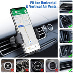 Phone Holders for Your Car with Metal Hook Clip, Air Vent Cell Phone Car Mount, Hands Free Universal Automobile Cradle Fit for iPhone Android and All Smartphones, Classic Black