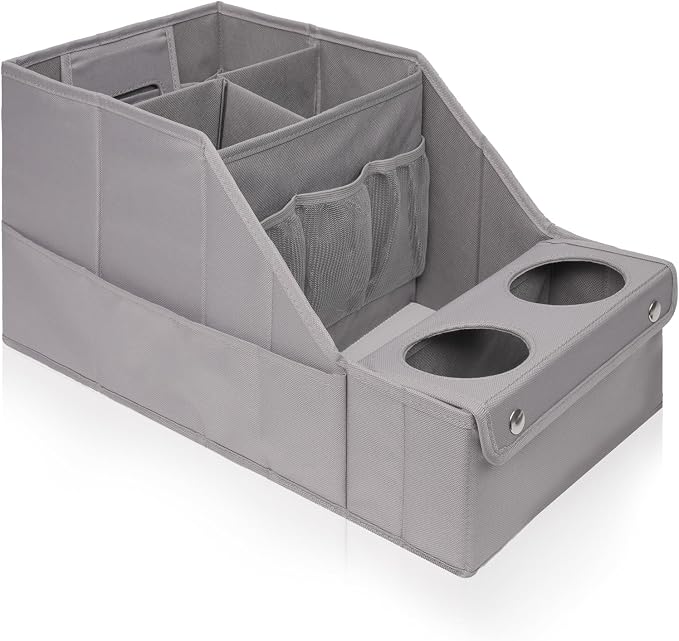 Car Seat Organizer - Backseat Organizer with 11 Storage Compartments and 2 Cup Holders for Travel, Kids