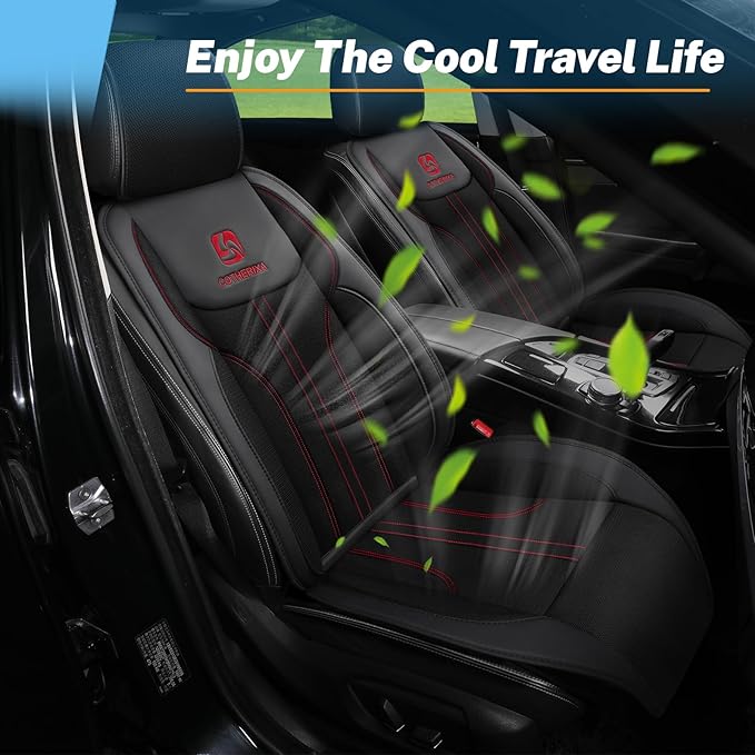 Cooling Car Seat Cushion Front Seat,12V&24V Cooling Seat Cover for Cars with 10 Fans,Cooled Seat Cover for Car SUV Truck Universal Fit (Black)