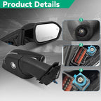 Right Passenger Side Mirror Compatible with Ford Explorer 2020-2025 With Power Folding Power Adjust Blind Spot Puddle Light Turn Signal Mirror Memory Camera Replace MB5Z17682CC (13+1 Pins)