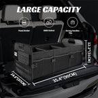 Car Trunk Organizer for SUV - 105L Collapsible Tactical MOLLE Car Storage with Reinforced Handles & Multiple Pockets, Sturdy Trunk Organizers for Groceries, Tools & Outdoor Storage (Black)