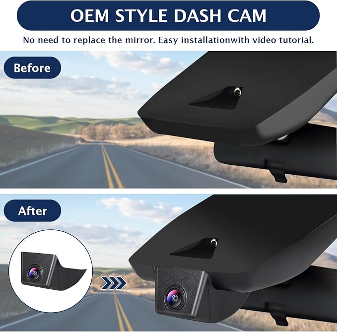 4K Dash Cam Compatible with Toyota RAV4 2019-2021, Prime 2021-2024,LE Limited Premium XLE TRD Hybrid Model A,No Vent Hole,OEM Size,UHD 2160P,Loop Record,G Sensor,WiFi & APP,64GB Card