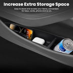 Car Door Side Storage Box for New Tesla Model Y Juniper 2025 2026 Accessories - Waterproof TPE Front Rear Door Insert Tray Organizer Slot Storage Protector 4PCS