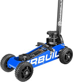 Powerbuilt 1.5 Ton Big Wheel Off Road Jack, Vehicle Lift for Trucks, SUVs, ATVs Offroad Vehicles, Oversized Wheels for Rugged Terrain, 3000 LB Capacity, Blue 620625ECE