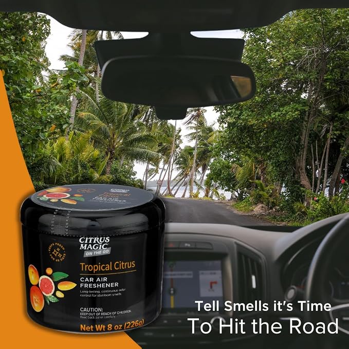 On The Go Odor Absorbing Solid Air Freshener, Tropical Citrus, 8-Ounce