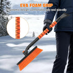 Snow Brush and Ice Scrapers for Car Windshield, Detachable Snow Remover for Cars EVA Foam Grip and Rotatable Brush Head Snow Scraper for Car Trucks SUV, Winter Cars Accessories (Orange)