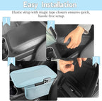 6 PCS Nappa Microfiber Leather Blue Steering Wheel Cover Set, Breathable Fabric Steering Wheel Cover 14.5-15inch Universal, Car Center Console Cover, Seat Belt Cushion, Cup Holder Coaster