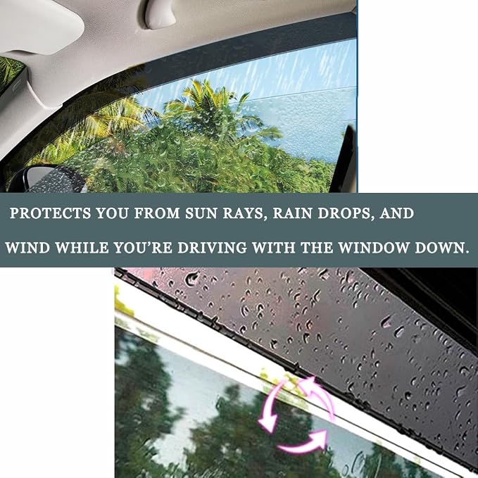 Window Visors fit 08-16 Chrysler Town & Country, 08-20 Dodge Grand Caravan | Rain Guards, Window Deflectors, Vent Visor, Sun Shades, Window Shields, Dark Smoke, Car Accessories