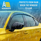 Extra Durable Window Deflectors Tape-On Window Visors Rain Guards Fit for Honda Civic 2022-2026 Hatchback, Sun Visors, Wind Vent for Shades, Exterior Car Accessories - 6pcs. AG0496