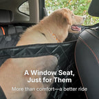 Waterproof Dog Car Hammock for Back Seat with Door Protection, Black | Odorless Material, Soft-Padded, Fits for SUVs & Sedans