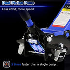 3 Ton Low Profile Floor Jack, Professional Low Profile Hydraulic Jack, Heavy Duty Steel Racing Floor Jack with Dual Piston Quick Lift Pump, 3 Ton (6,600 lb) Capacity, Lift Range 3.3"-18.5"